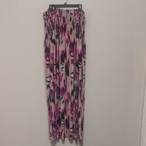 Jamie Nicole Collection Multi Color Smocked Strapless Maxi Dress Plus Sz 3X